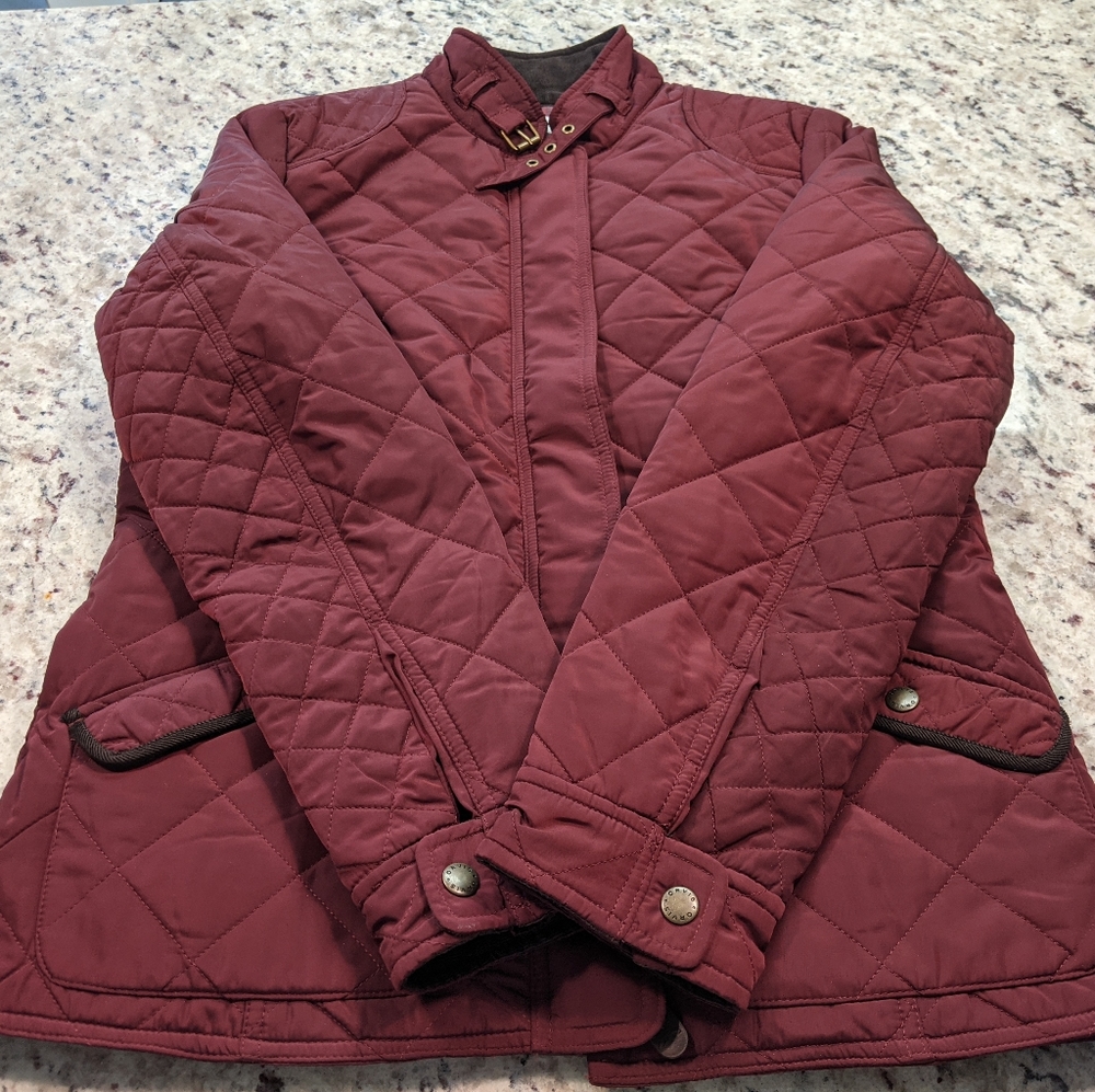 Orvis Women's Quilted Jacket Maroon SZ Small